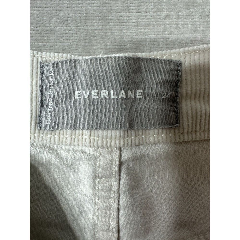 Everlane The Corduroy Straight Leg Crop Pants Bone White Size 24 High Rise Ankle - Picture 3 of 8